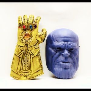 Thanos latex Gauntlet mask 2 piece set